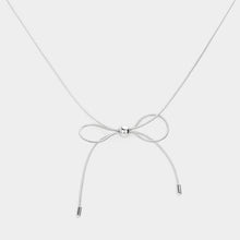 Load image into Gallery viewer, Silver Brass Metal Bow Pendant Necklace
