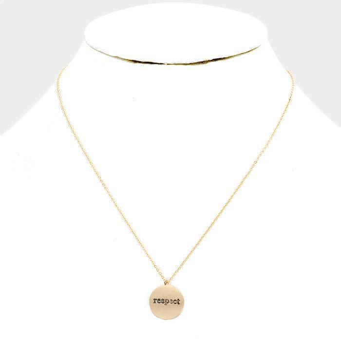 Gold respect _ Disc Pendant Necklace Gift Bag Set - Jewelry Store by Erik Rayo