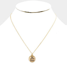 Load image into Gallery viewer, Gold Be Brave _ Disc Pendant Necklace Gift Bag Set
