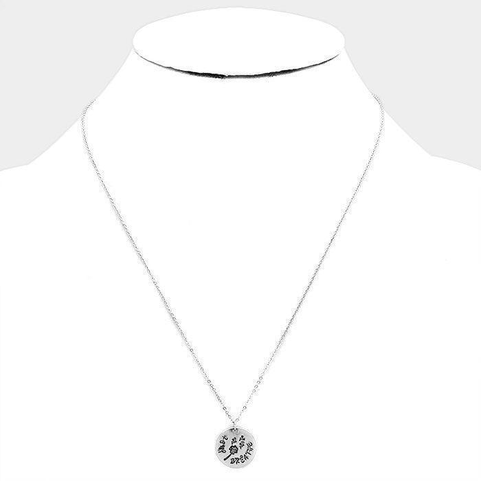 Just Breathe _ Disc Pendant Necklace Gift Bag Set - Jewelry Store by Erik Rayo