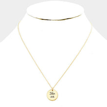 Load image into Gallery viewer, Gold John 3:16 _ Metal Disc Pendant Necklace Gift Bag Set
