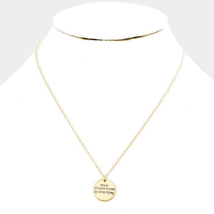 Gold Mom.. My Best Friend.. _ Disc Pendant Necklace Gift Bag Set - Jewelry Store by Erik Rayo