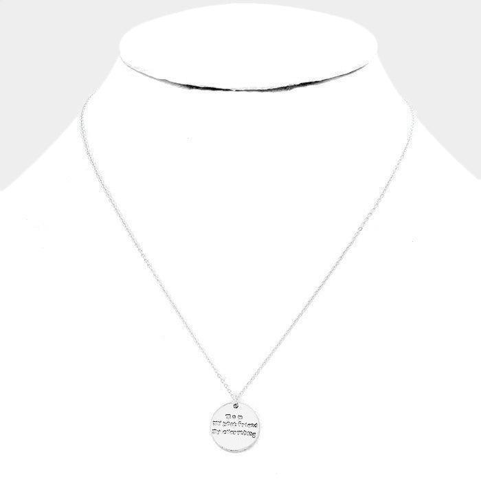 Mom.. My Best Friend.. _ Disc Pendant Necklace Gift Bag Set - Jewelry Store by Erik Rayo