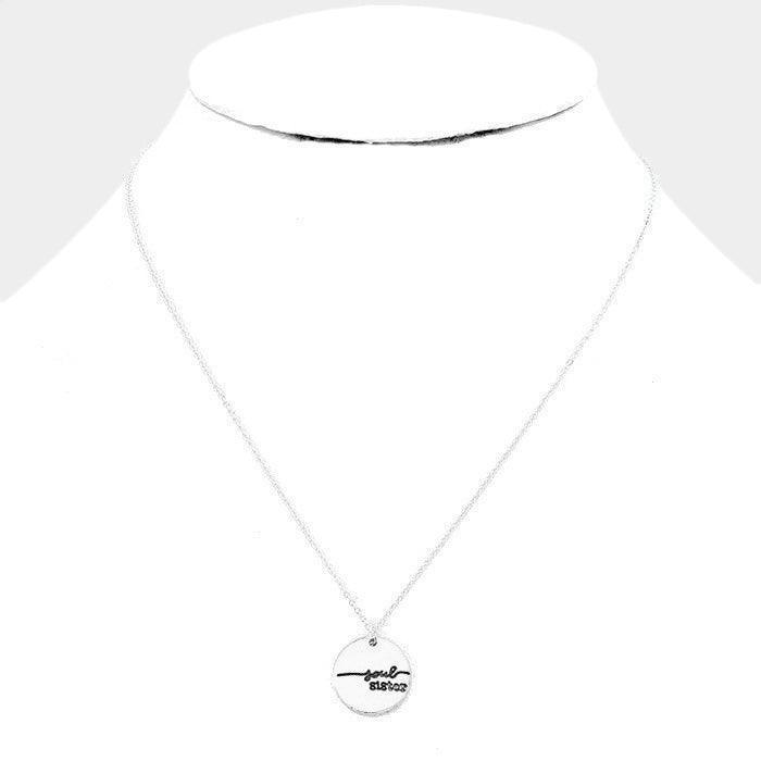 Soul Sister _ Disc Pendant Necklace Gift Bag Set - Jewelry Store by Erik Rayo