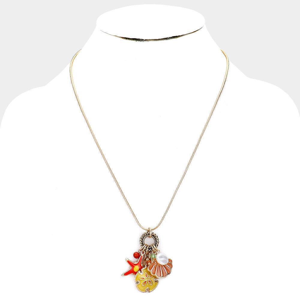 Gold Starfish Sealife Pearl Pendant Necklace - Jewelry Store by Erik Rayo