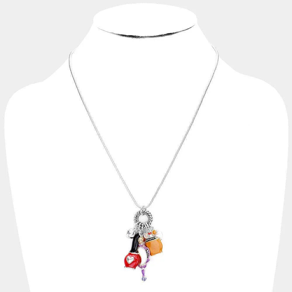 Silver Beauty Cosmetic Pendant Necklace - Jewelry Store by Erik Rayo