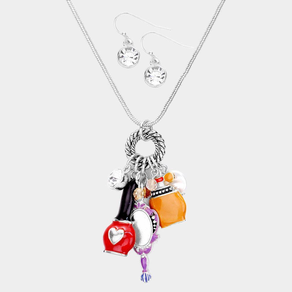 Silver Beauty Cosmetic Pendant Necklace - Jewelry Store by Erik Rayo