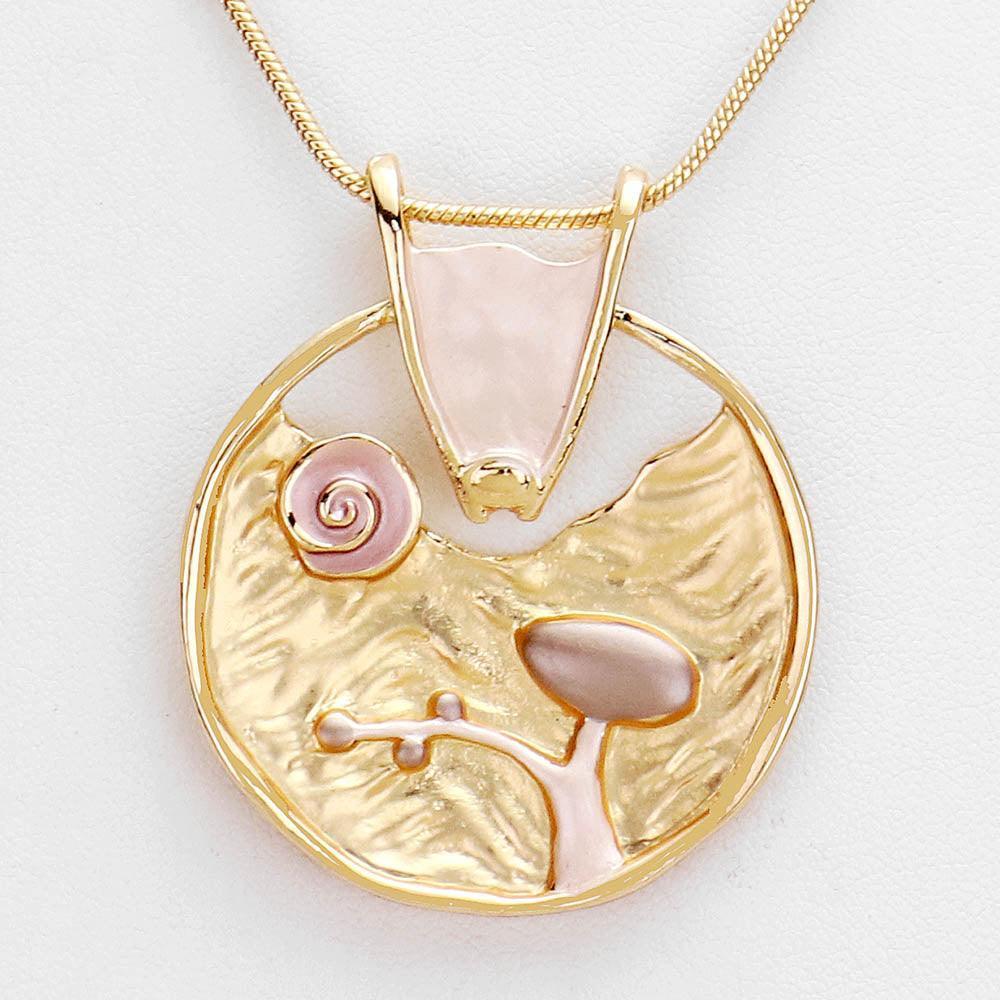 Gold Crystal Abstract Design Pendant Necklace - Jewelry Store by Erik Rayo