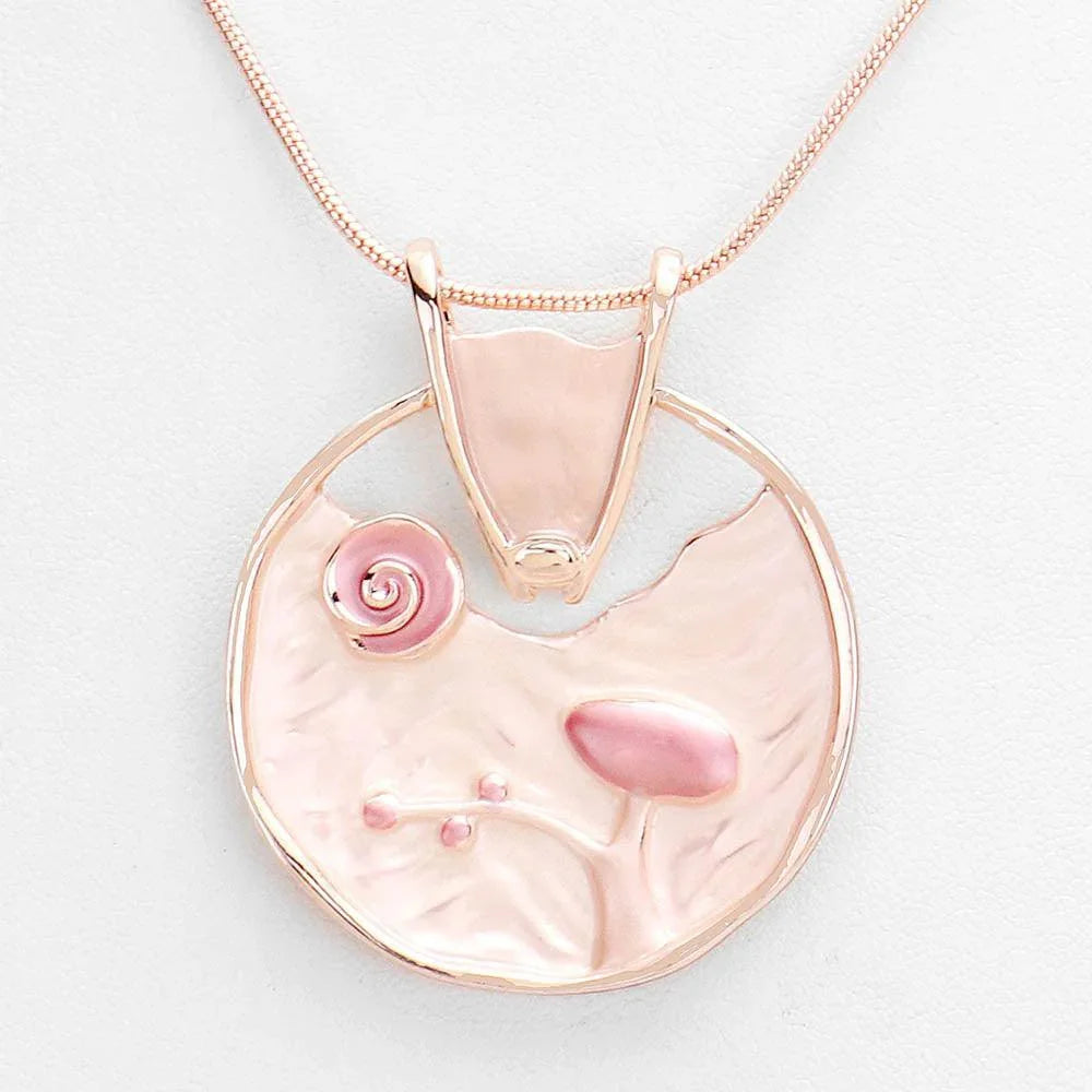 Rose Gold Crystal Abstract Design Pendant Necklace - Jewelry Store by Erik Rayo