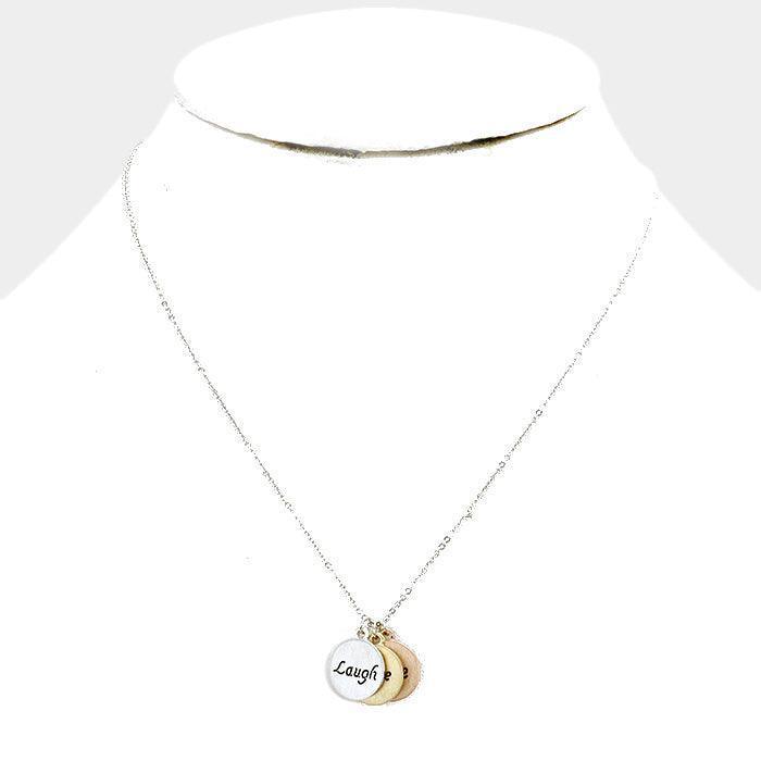 Live Love Laugh _ Triple Disc Pendant Necklace Gift Bag Set - Jewelry Store by Erik Rayo