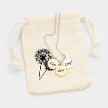 Load image into Gallery viewer, Live Love Laugh _ Triple Disc Pendant Necklace Gift Bag Set
