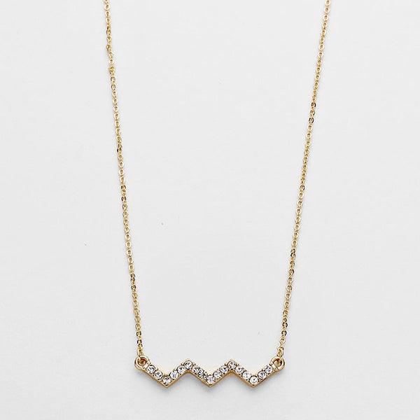 Gold Pave Chevron Necklace