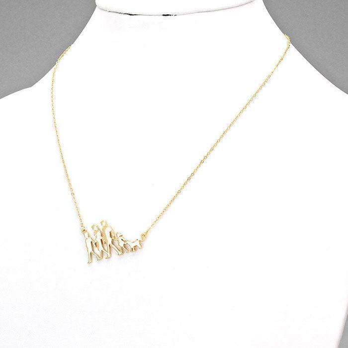 Gold Family Metal Pendant Necklace - Jewelry Store by Erik Rayo