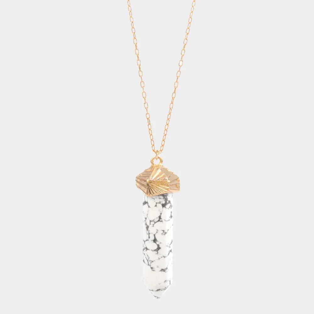 Semi Precious Stone Pendant Long Necklace - Jewelry Store by Erik Rayo