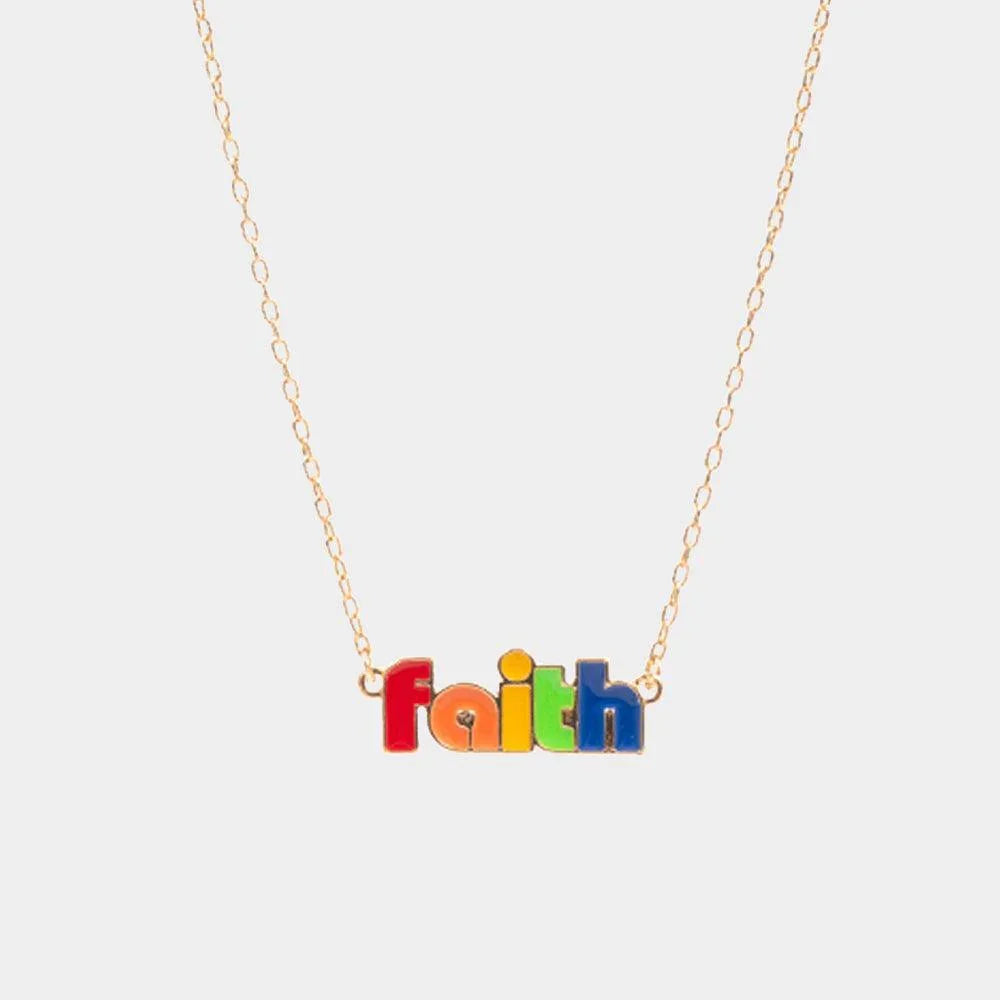 faith Enamel Message Pendant Necklace - Jewelry Store by Erik Rayo