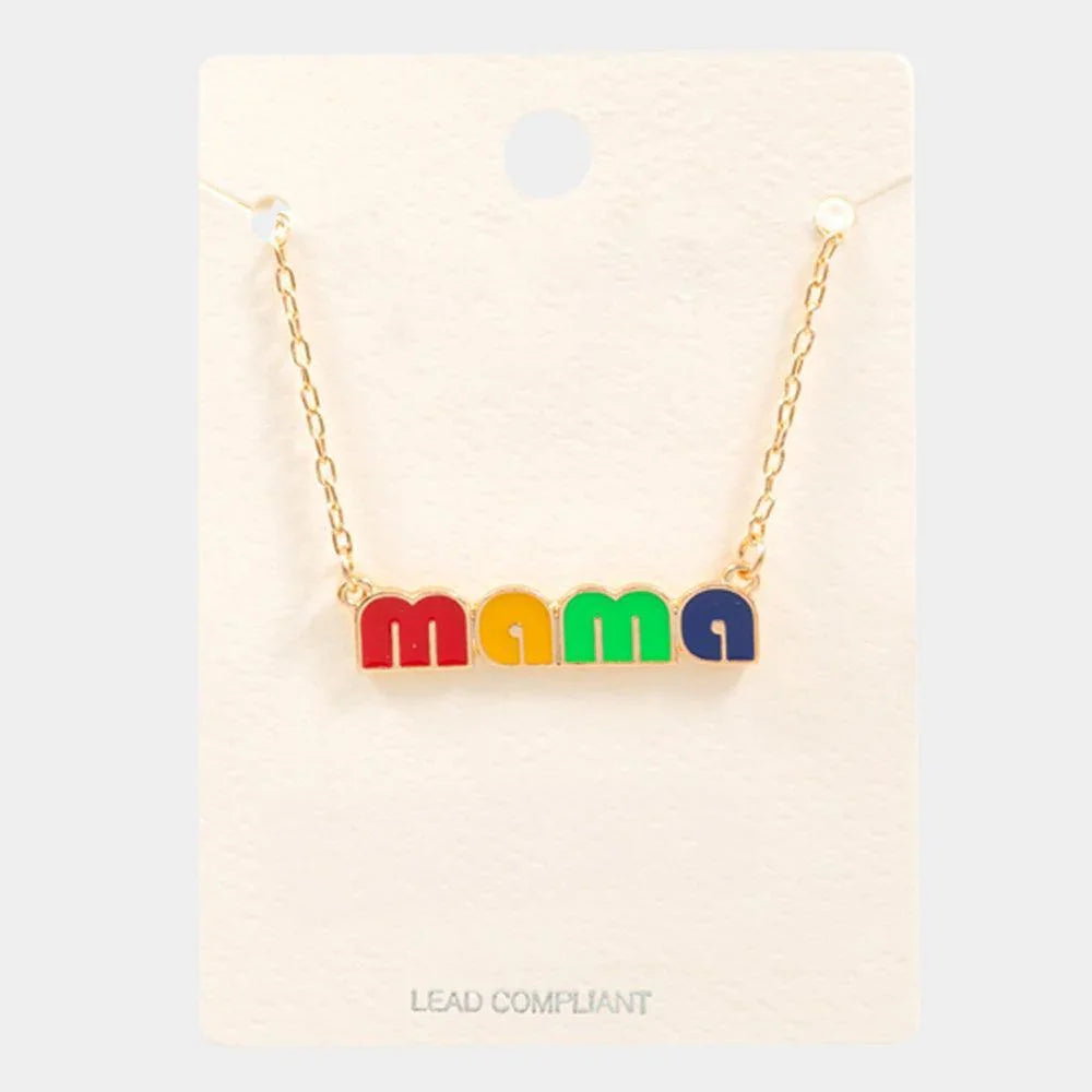 mama Enamel Message Pendant Necklace - Jewelry Store by Erik Rayo