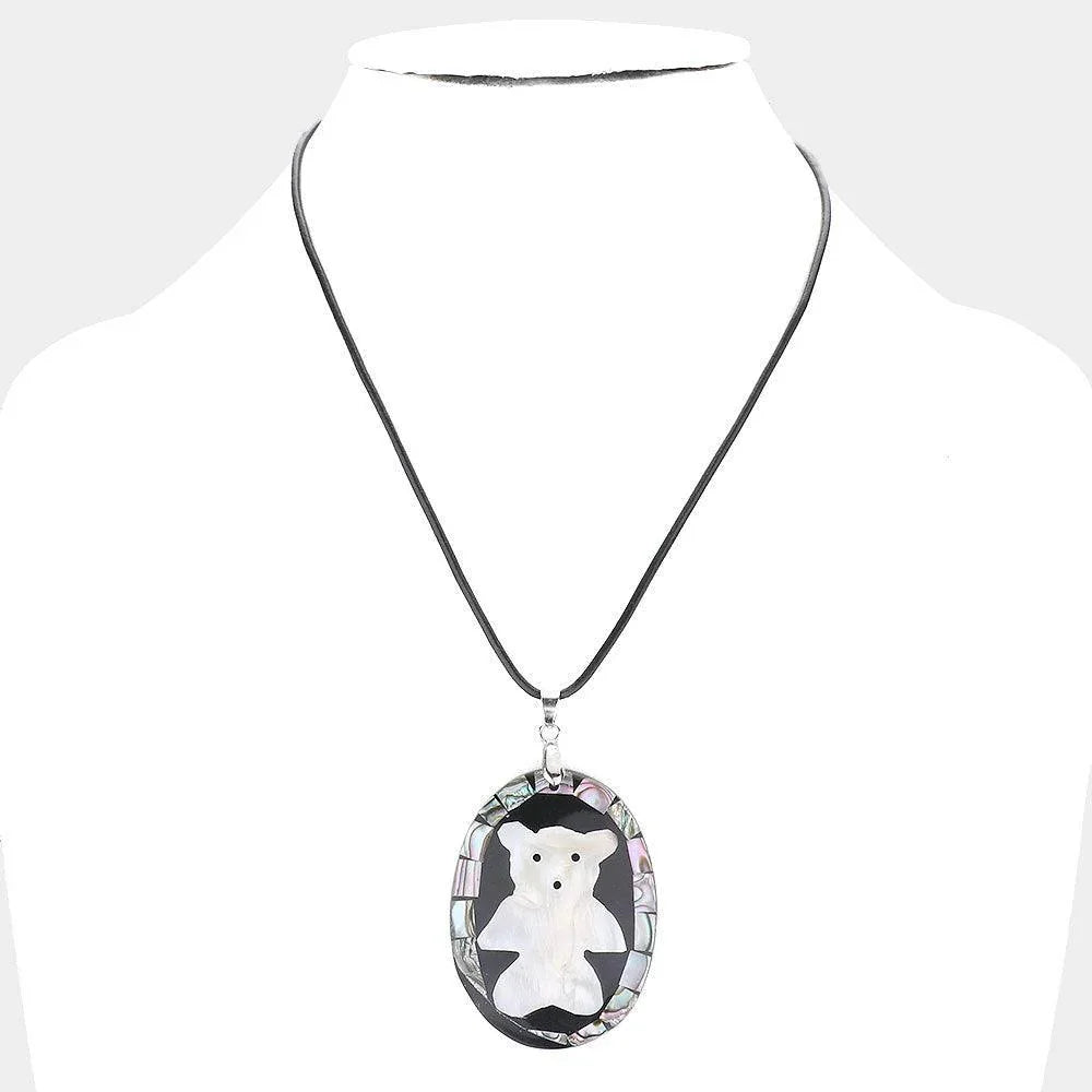 Abalone Bear Pendant Necklace - Jewelry Store by Erik Rayo