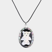 Load image into Gallery viewer, Abalone Bear Pendant Necklace
