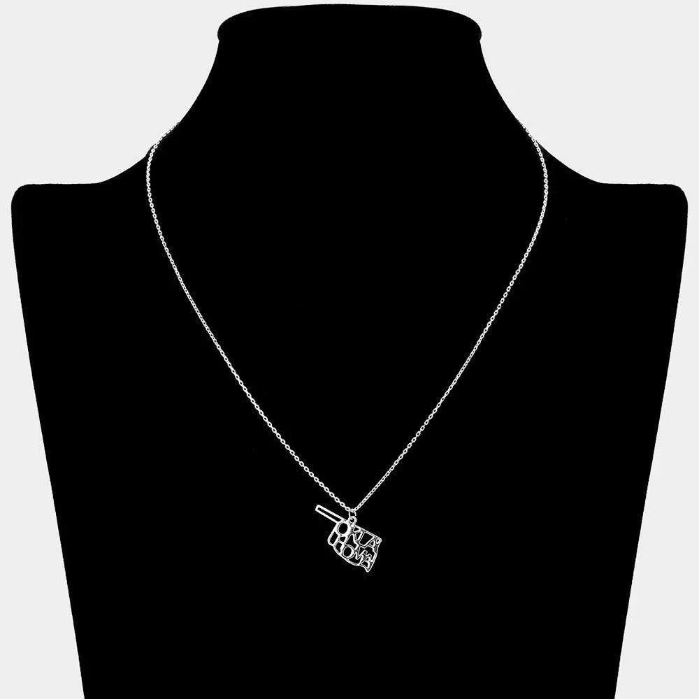 Oklahoma State Map Pendant Necklace - Jewelry Store by Erik Rayo
