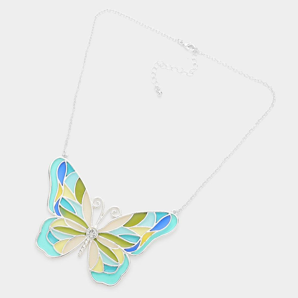 Colorful Butterfly Pendant Necklace - Jewelry Store by Erik Rayo