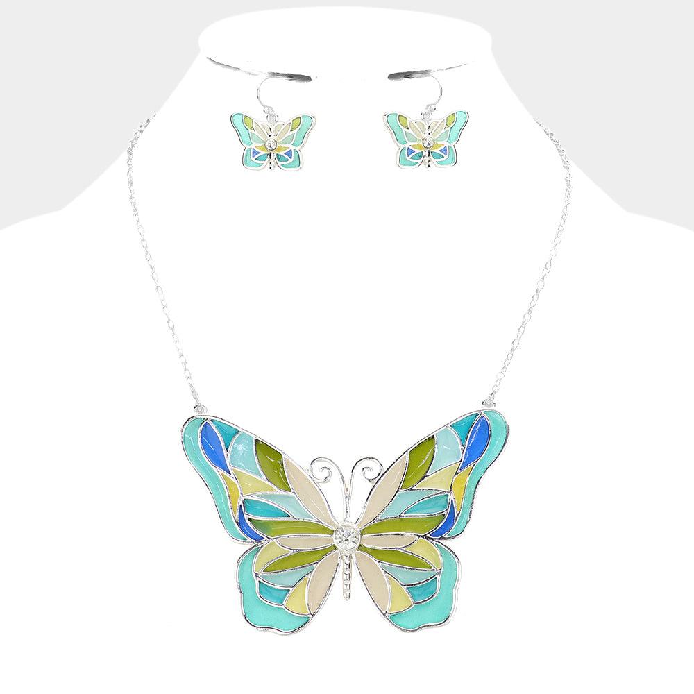 Colorful Butterfly Pendant Necklace - Jewelry Store by Erik Rayo