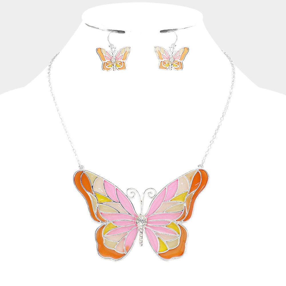 Colorful Butterfly Pendant Necklace - Jewelry Store by Erik Rayo