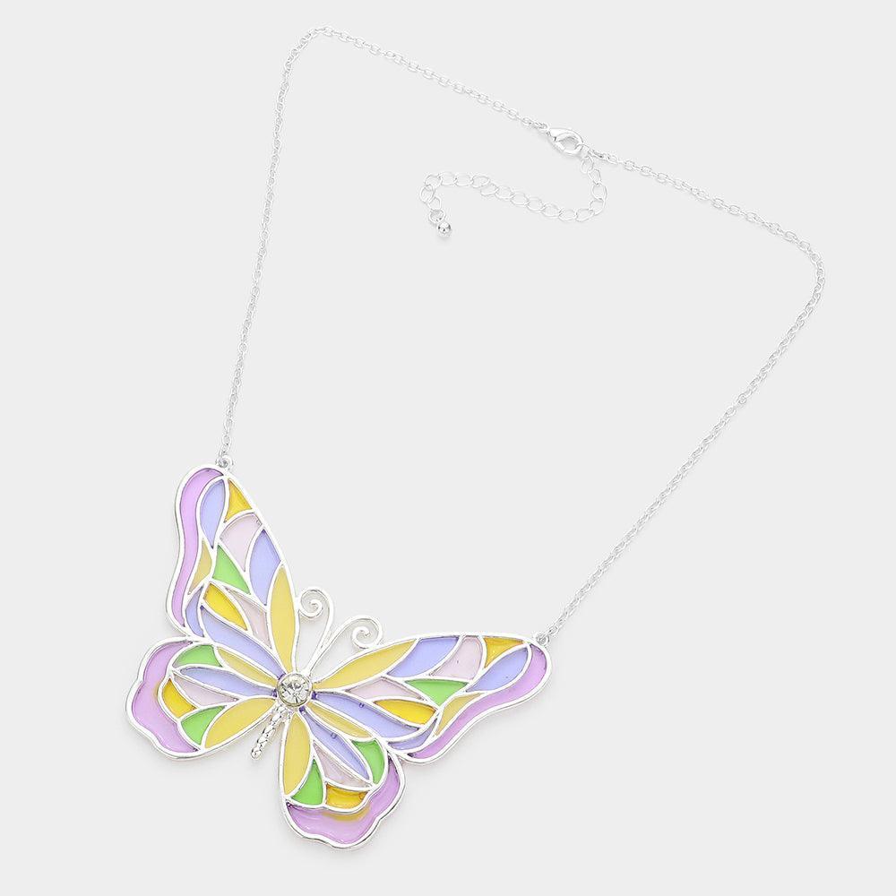 Colorful Butterfly Pendant Necklace - Jewelry Store by Erik Rayo