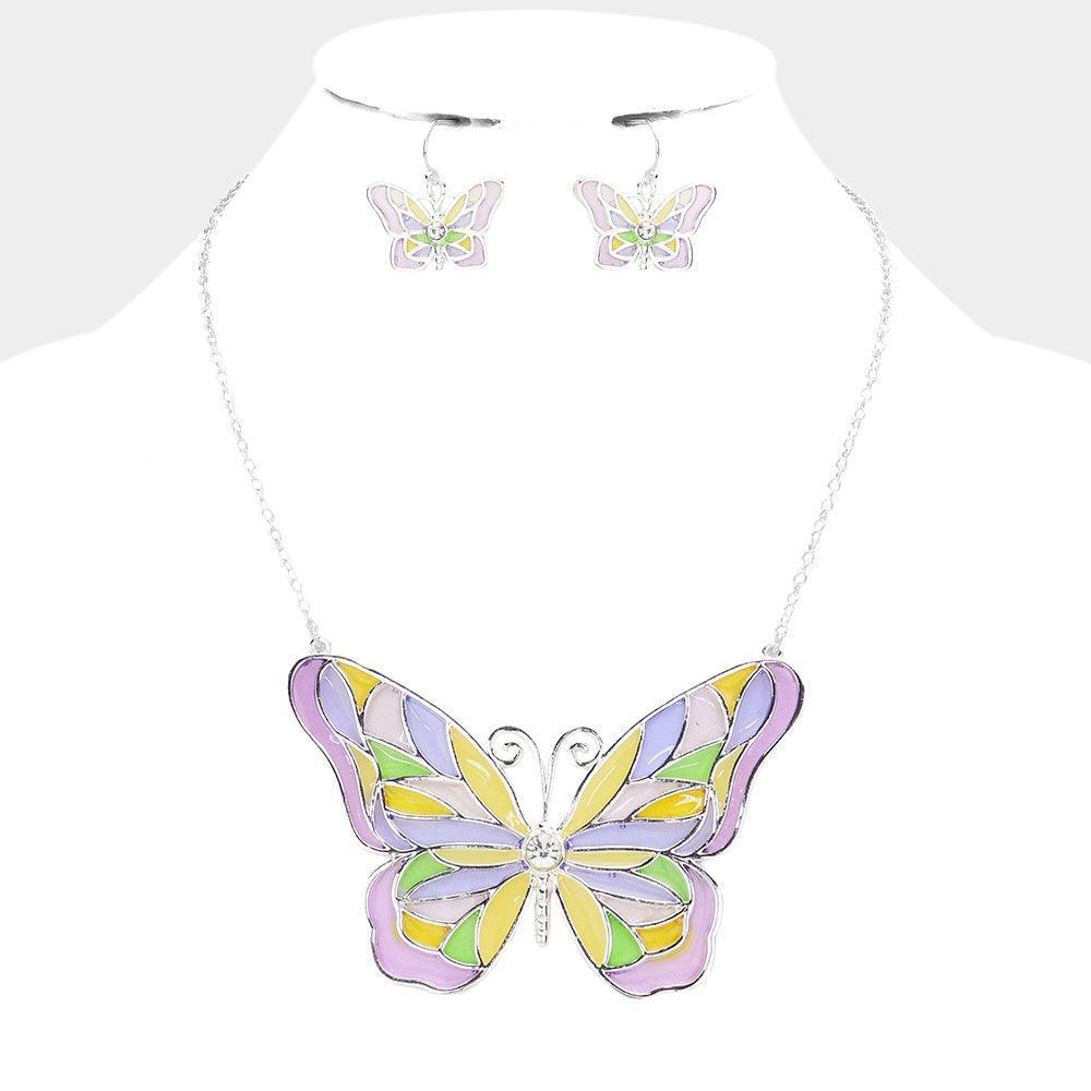 Colorful Butterfly Pendant Necklace - Jewelry Store by Erik Rayo