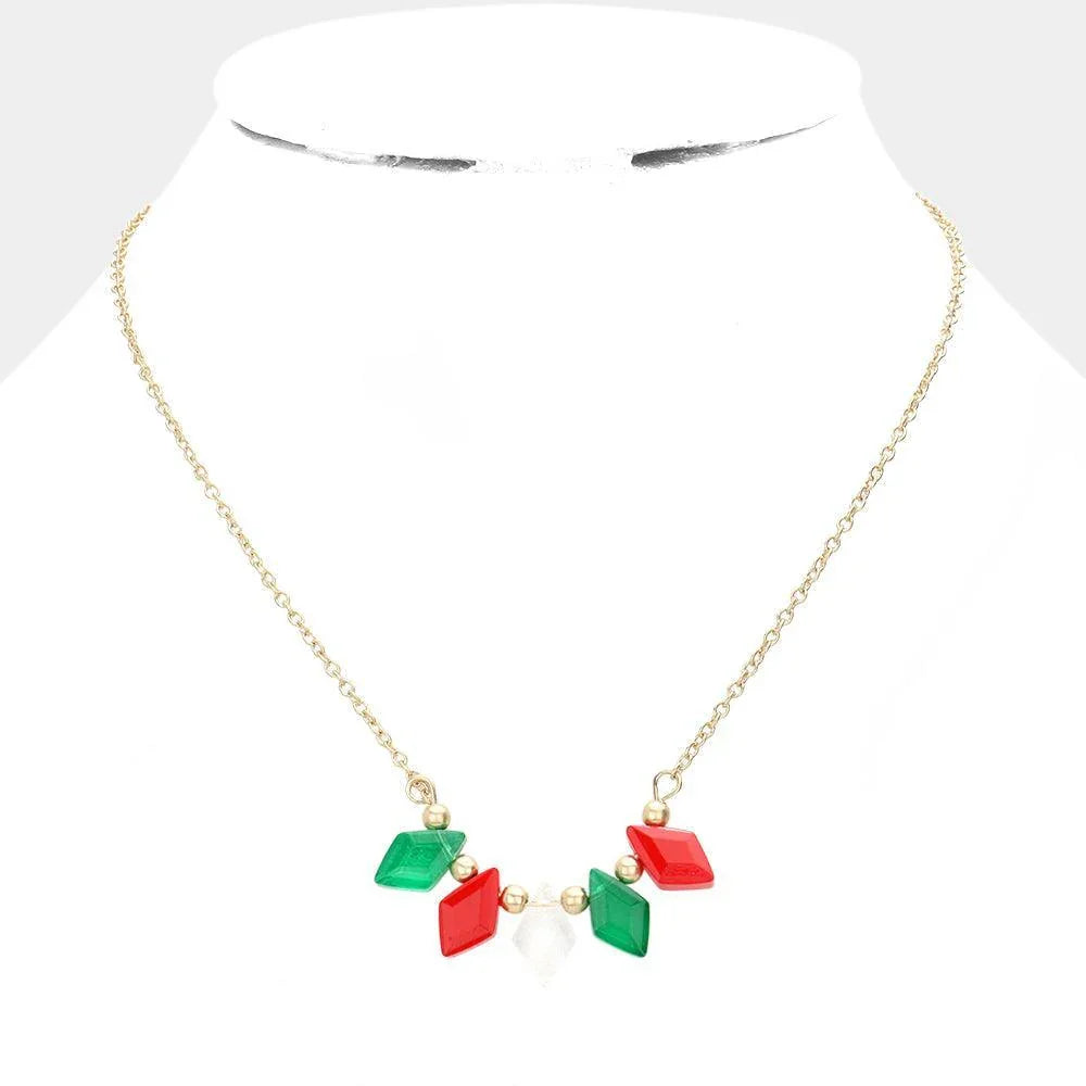 Rhombus Beaded Pendant Necklace - Jewelry Store by Erik Rayo