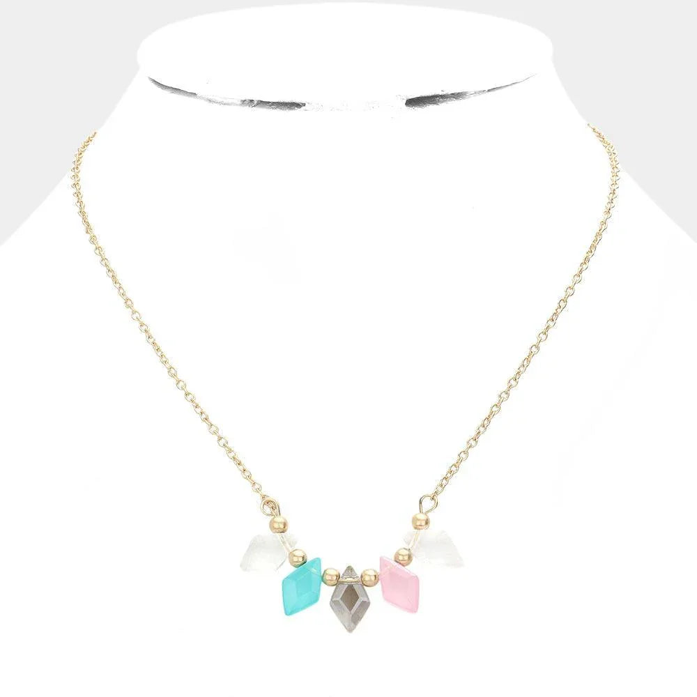 Rhombus Beaded Pendant Necklace - Jewelry Store by Erik Rayo