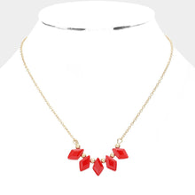 Load image into Gallery viewer, Red Rhombus Beaded Pendant Necklace
