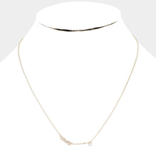 Load image into Gallery viewer, Gold Brass Metal Cubic Zirconia Monogram Pendant Necklace
