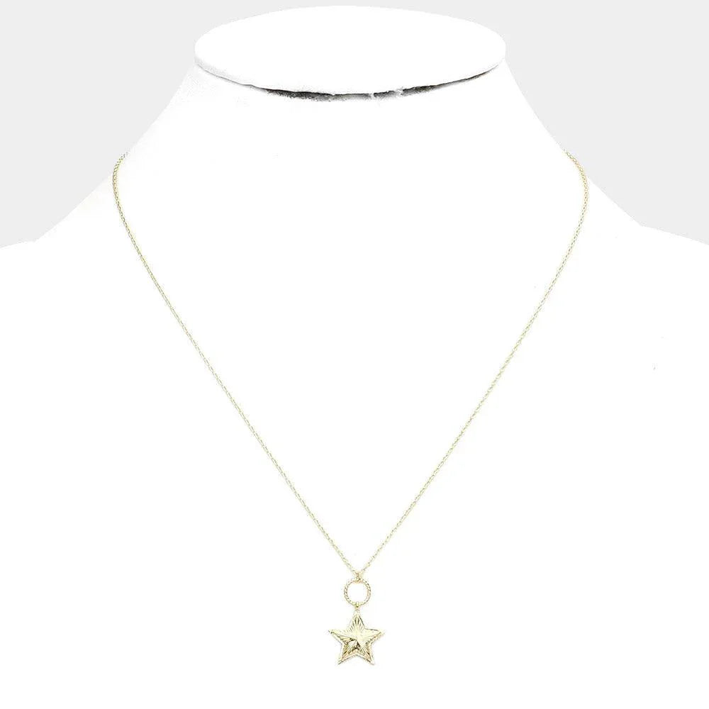 Gold Brass Metal Star Pendant Necklace - Jewelry Store by Erik Rayo