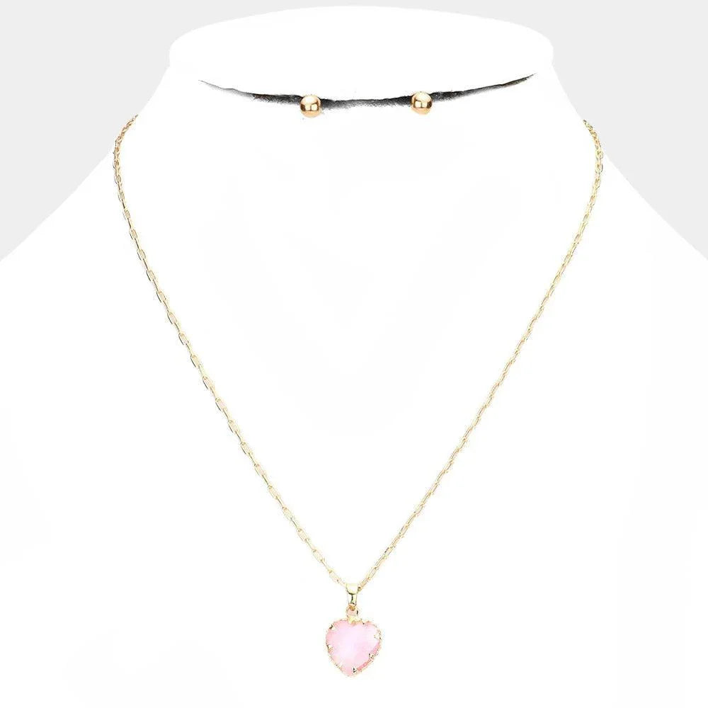 Pink Heart Pendant Necklace - Jewelry Store by Erik Rayo