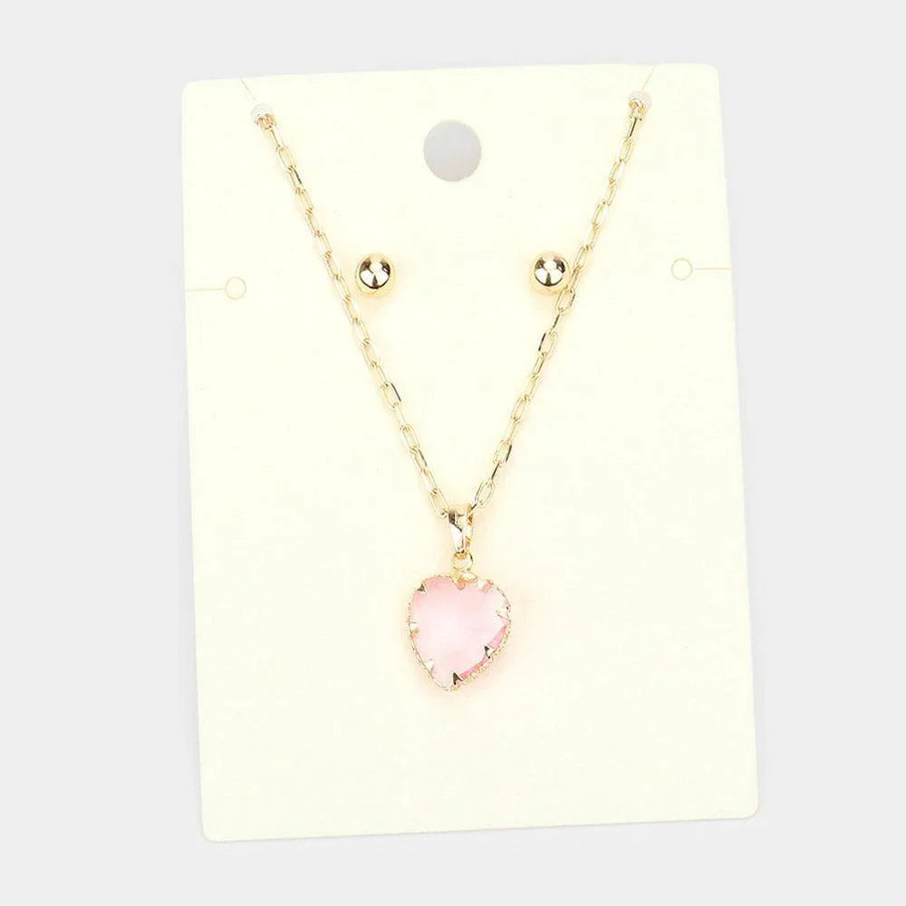 Pink Heart Pendant Necklace - Jewelry Store by Erik Rayo