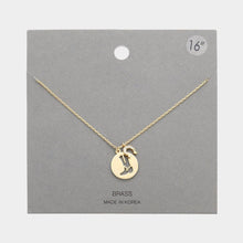 Load image into Gallery viewer, Gold Cut Out Brass Metal Western Boot Horseshoe Pendant Necklace
