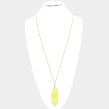 Load image into Gallery viewer, Yellow Hexagonal Celluloid Acetate Pendant Long Necklace
