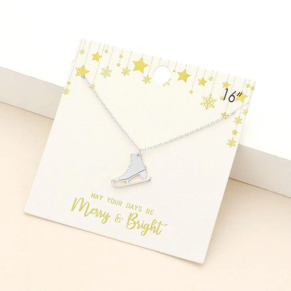 Metal Skate Shoe Pendant Necklace - Jewelry Store by Erik Rayo