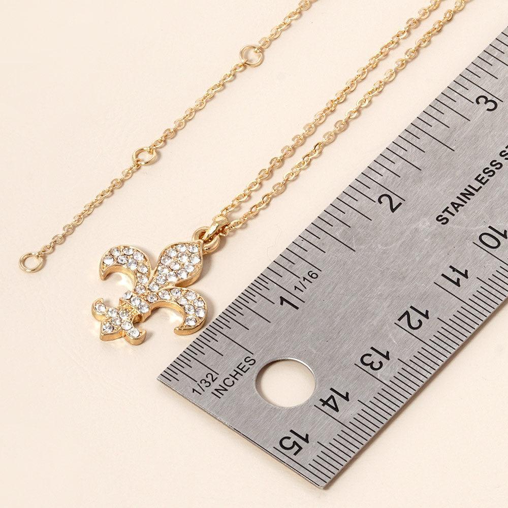 Stone Paved Fleur de Lis Pendant Necklace - Jewelry Store by Erik Rayo