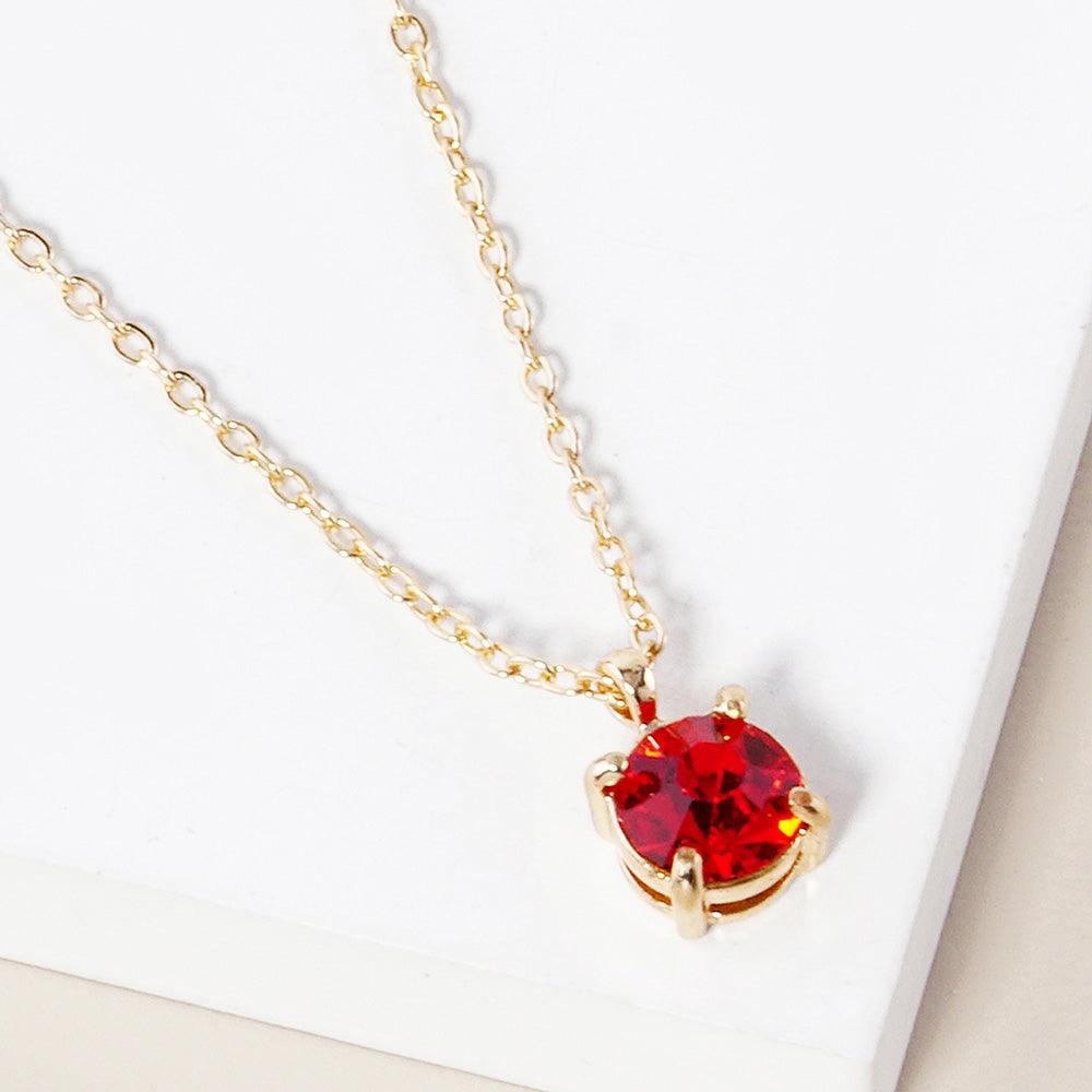 Gold July - Birthstone Pendant Necklace