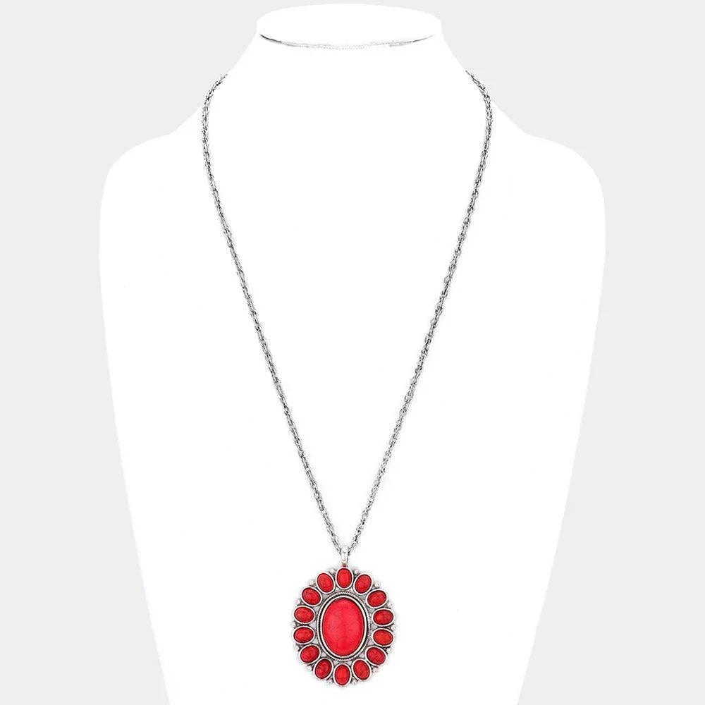 Silver Natural Stone Pendant Necklace - Jewelry Store by Erik Rayo