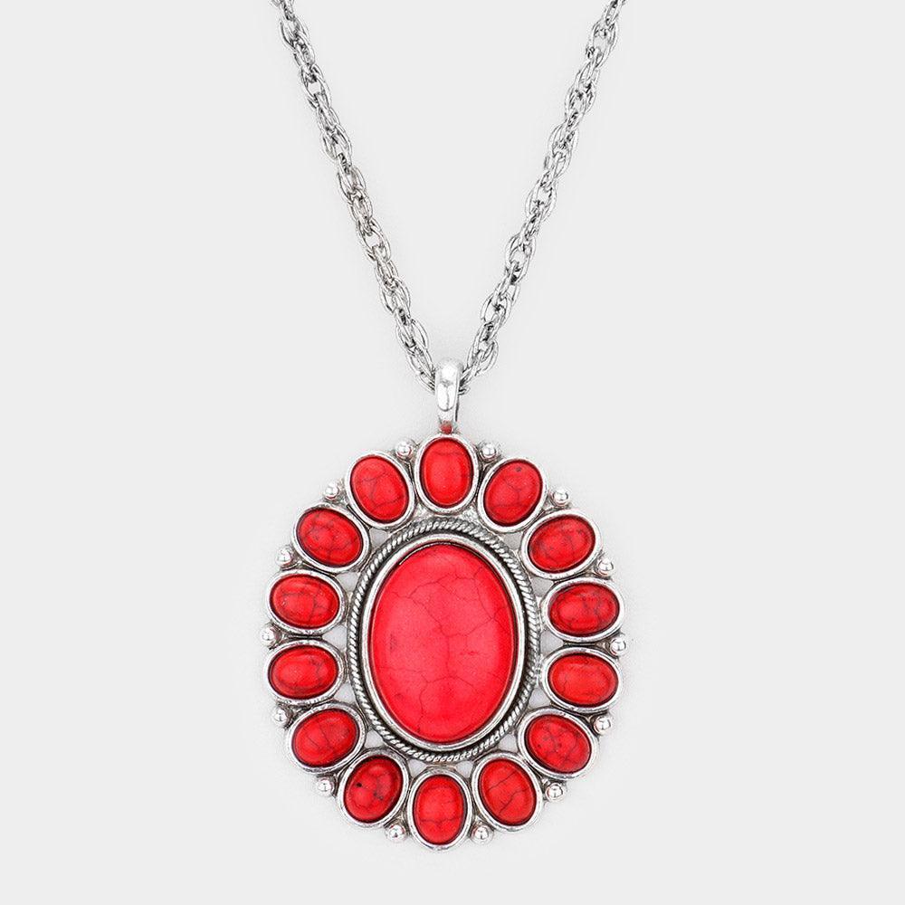Silver Natural Stone Pendant Necklace - Jewelry Store by Erik Rayo