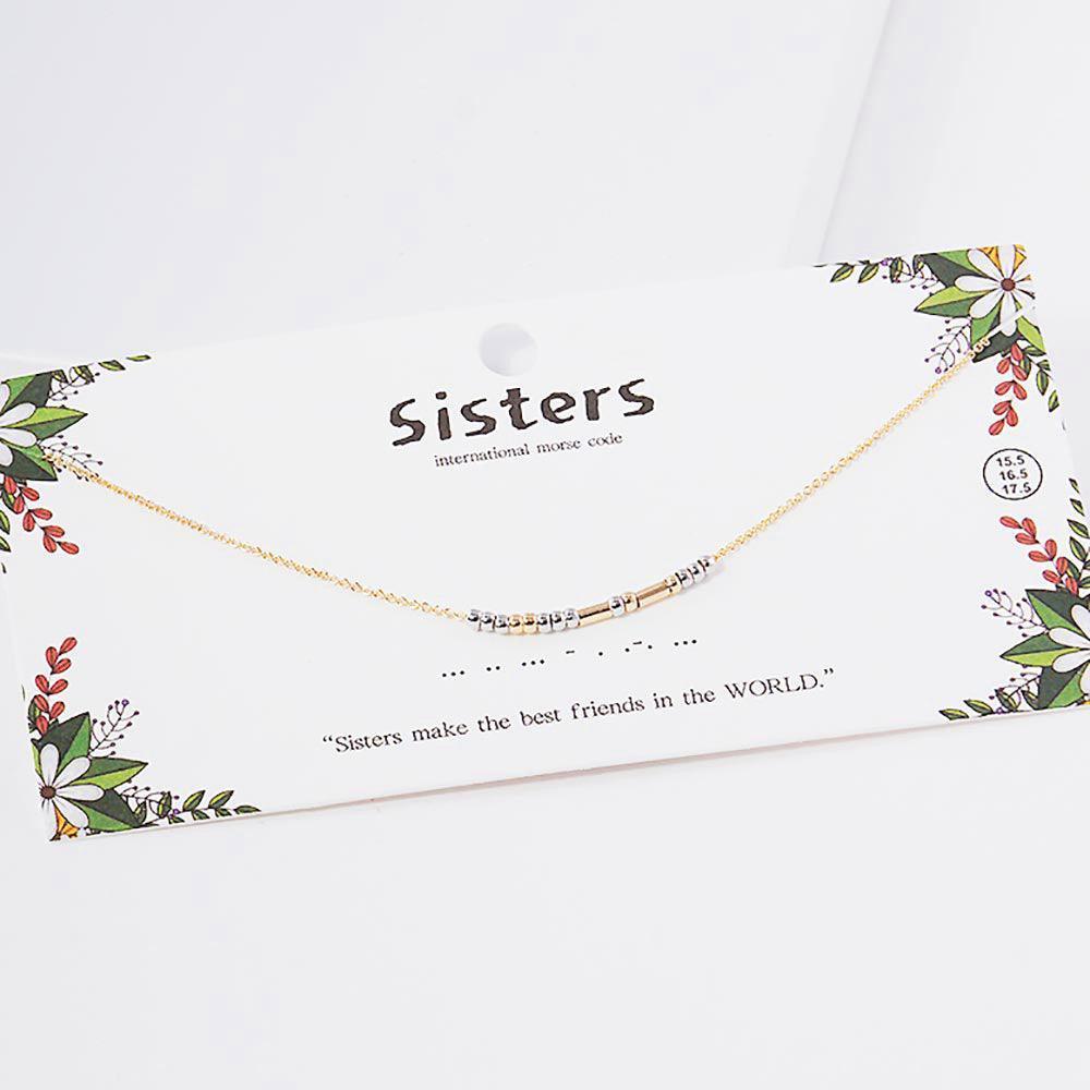 Gold SISTERS Morse Code Pendant Necklace - Jewelry Store by Erik Rayo