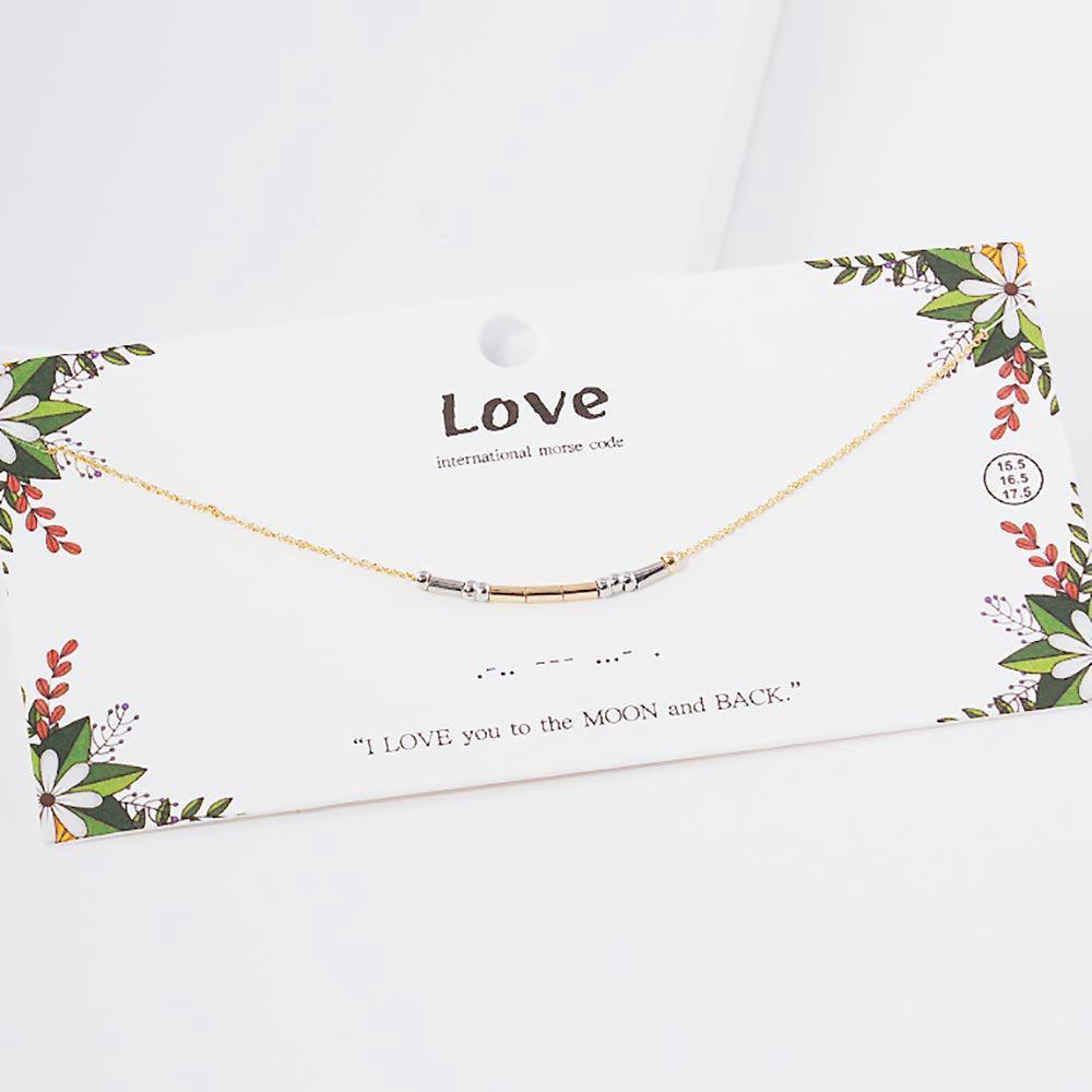 Gold LOVE Morse Code Pendant Necklace - Jewelry Store by Erik Rayo