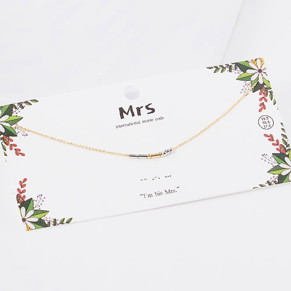 Gold MRS Morse Code Pendant Necklace - Jewelry Store by Erik Rayo