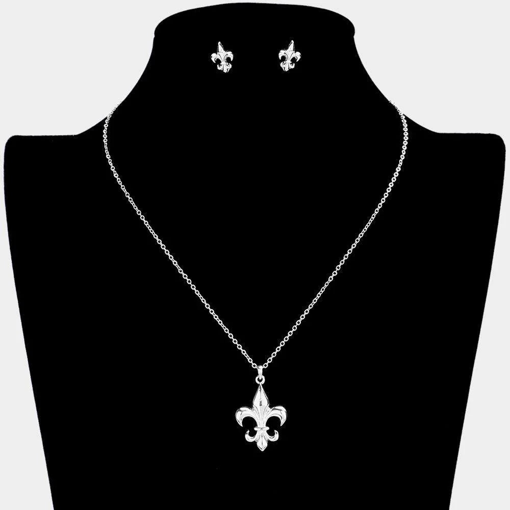 Metal Fleur de Lis Pendant Necklace - Jewelry Store by Erik Rayo