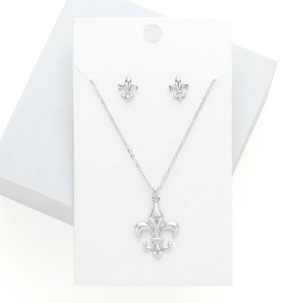 Metal Fleur de Lis Pendant Necklace - Jewelry Store by Erik Rayo
