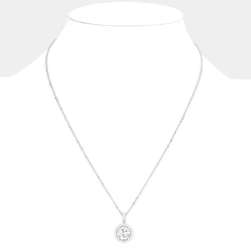 CZ Round Pendant Necklace - Jewelry Store by Erik Rayo
