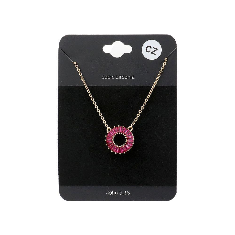 CZ Embellished Open Circle Pendant Necklace - Jewelry Store by Erik Rayo
