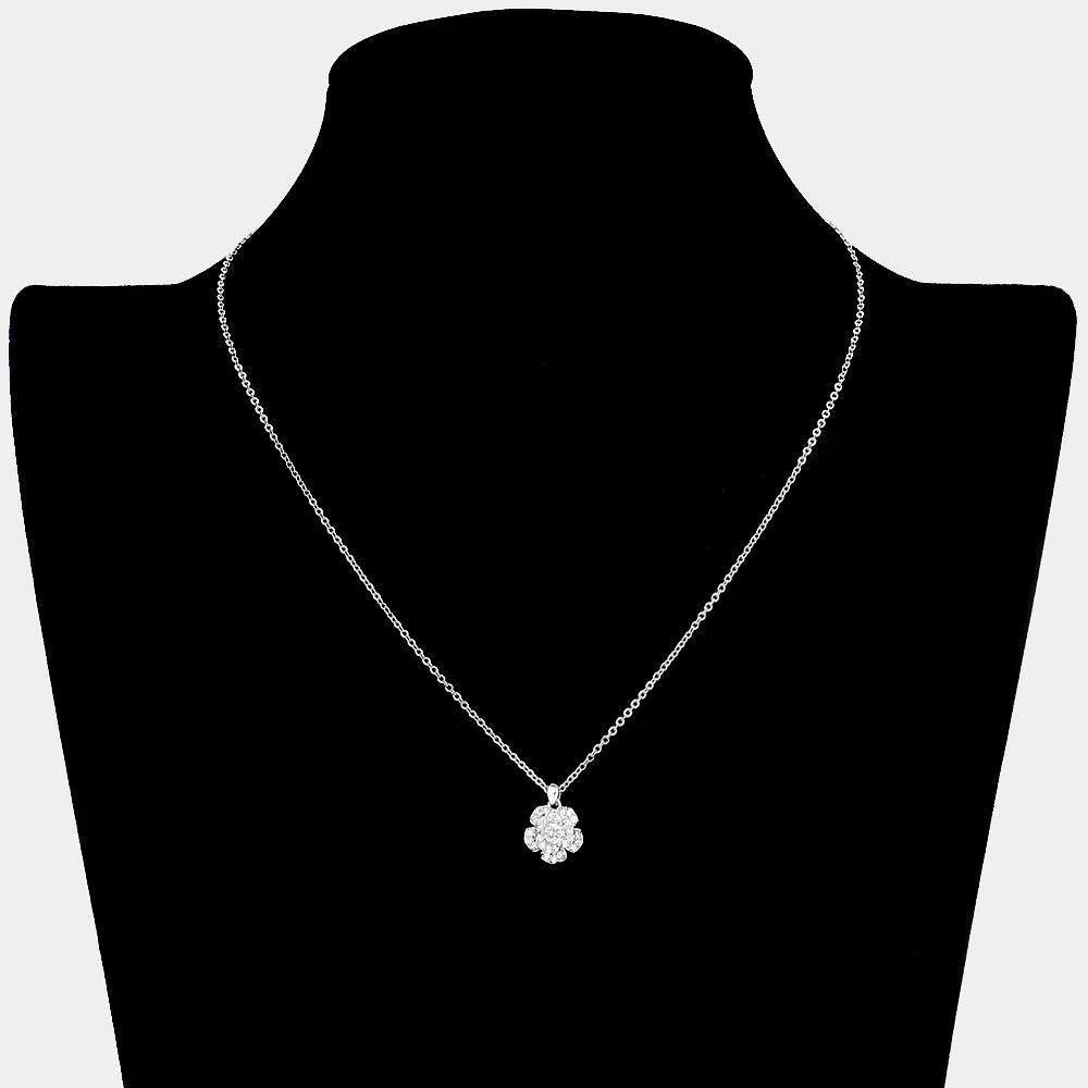 CZ Flower Pendant Necklace - Jewelry Store by Erik Rayo